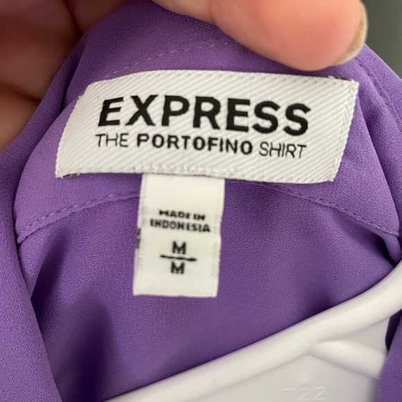 Express Purple Button Down Shirt - Picture 2 of 2